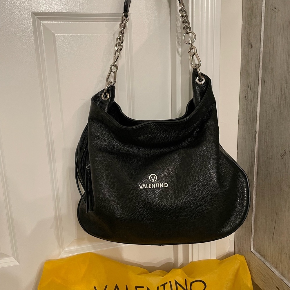 Valentino Black Leather Shoulder Bag